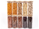 Schmale Gewürzgläser 16 cm hoch Bambusdeckel 10er Set