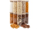 Narrow square storage jars 16 cm high set of 10