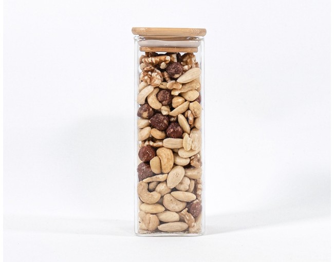 Barattoli di stoccaggio quadrati stretti alti 16 cm, set da 10