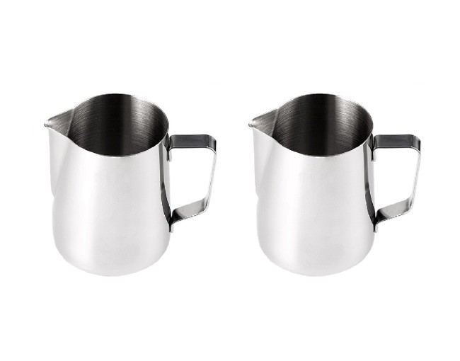 Brocca per latte in acciaio inox, set da 2