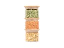 Square storage jars, stackable, set of 3