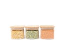 Bocaux de rangement carrés, empilables, lot de 3