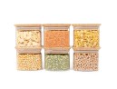 Square storage jars, stackable, set of 6