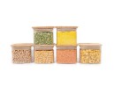 Square storage jars, stackable, set of 6
