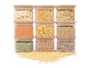 Square storage jars, stackable, set of 9