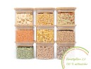 Bocaux de rangement carrés, empilables, lot de 9