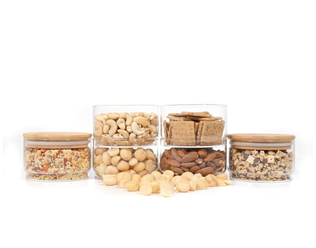 Bocaux de rangement ronds, empilables, lot de 6