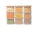 Bocaux de rangement carrés, empilables, lot de 9