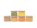 Bocaux de rangement carrés, empilables, lot de 9