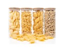 Round storage jars with bamboo lids, set of 4, 1700 ml