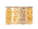 Round storage jars with bamboo lids, set of 4, 1700 ml