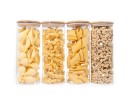 Round storage jars with bamboo lids, set of 4, 1700 ml