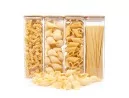 Quadratische Vorratsgläser mit Bambusdeckel 4er Set 2400ml