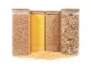Quadratische Vorratsgläser mit Bambusdeckel 4er Set 2000ml