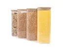 Quadratische Vorratsgläser mit Bambusdeckel 4er Set 2000ml