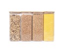 Square storage jars with bamboo lids, set of 4, 2000 ml
