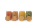 Oval storage jars with bamboo lids, set of 4, 800ml