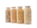 Oval storage jars with bamboo lids, set of 4, 1200 ml