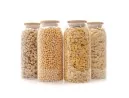 Ovale Vorratsgläser mit Bambusdeckel 4er Set 1200ml