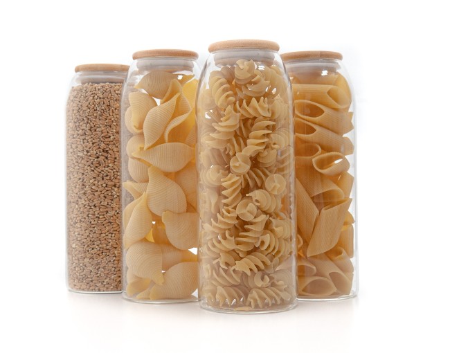 Oval storage jars with bamboo lids, set of 4, 1500 ml