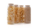 Oval storage jars with bamboo lids, set of 4, 1500 ml