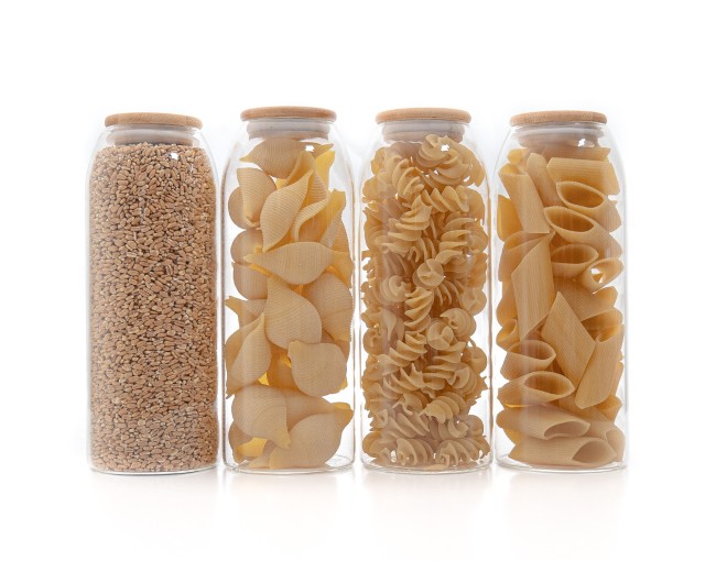 Bocaux de conservation ovales avec couvercles en bambou, lot de 4, 1500 ml