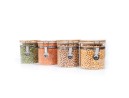 Clip-on storage jars with bamboo lids, set of 4, 750ml