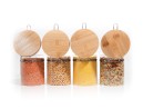 Clip-on storage jars with bamboo lids, set of 4, 850ml