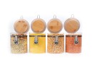 Bocaux de conservation à clipser avec couvercles en bambou, lot de 4, 850 ml