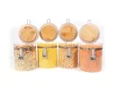 Clipverschluss Vorratsgläser mit Bambusdeckel 4er Set 850ml