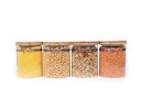 Bocaux de conservation à clipser avec couvercles en bambou, lot de 4, 850 ml