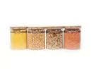 Clipverschluss Vorratsgläser mit Bambusdeckel 4er Set 850ml
