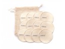 Lot de 12 disques démaquillants en bambou et coton beige