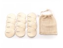 Lot de 12 disques démaquillants en bambou et coton beige