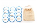 Makeup removal pads bamboo and cotton set of 12 blue