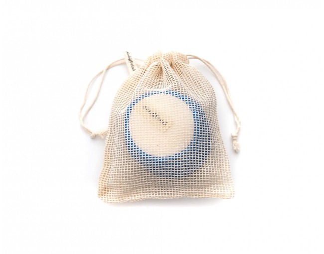 Lot de 12 disques démaquillants en bambou et coton bleu