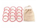 Make-up removal pads bamboo and cotton set of 12 red