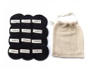 Make-up removal pads bamboo and cotton black set of 12