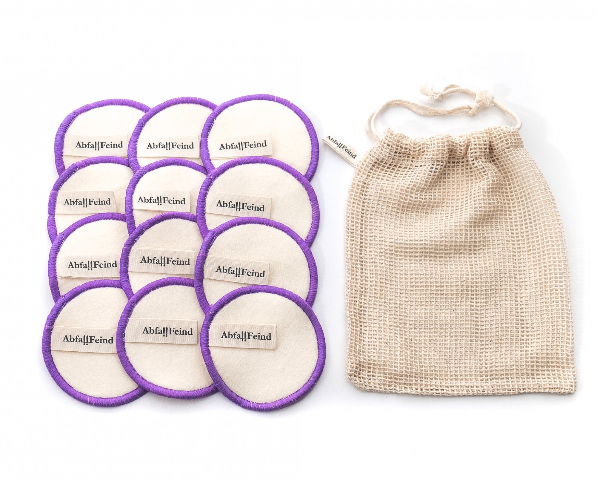 Makeup removal pads hemp and cotton set of 12
