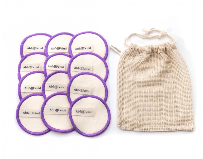 Lot de 12 disques démaquillants en chanvre et coton
