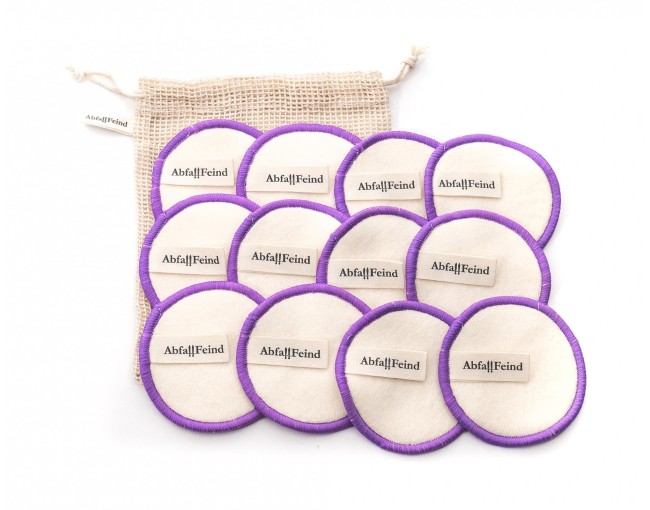 Makeup removal pads hemp and cotton set of 12