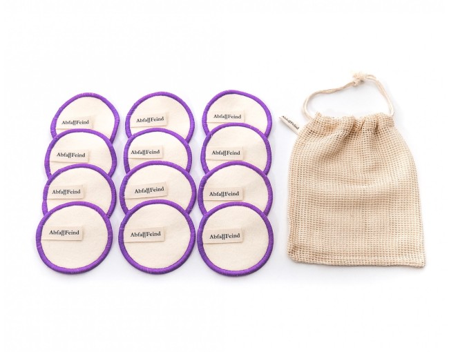 Makeup removal pads hemp and cotton set of 12