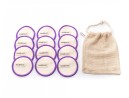 Lot de 12 disques démaquillants en chanvre et coton