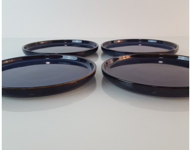 Piatto da dessert blu scuro in ceramica