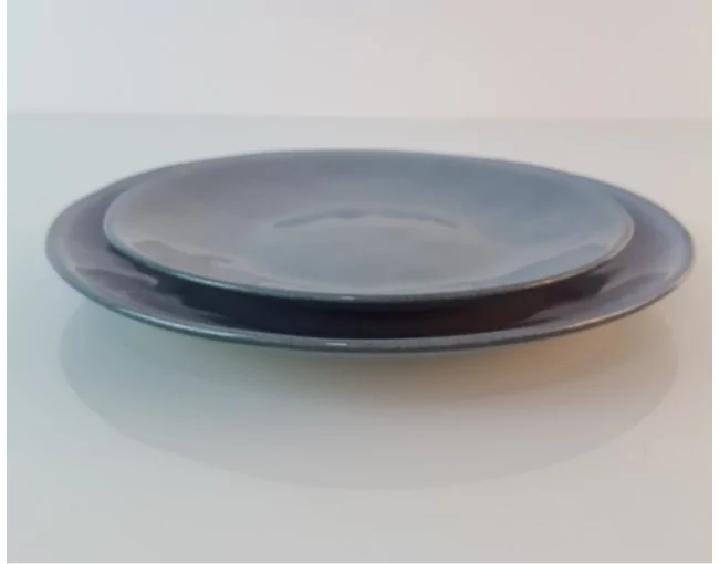 Dessertteller grünblau aus Keramik