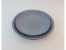 Green-blue ceramic dessert plate