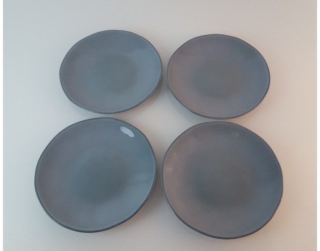 Green-blue ceramic dessert plate