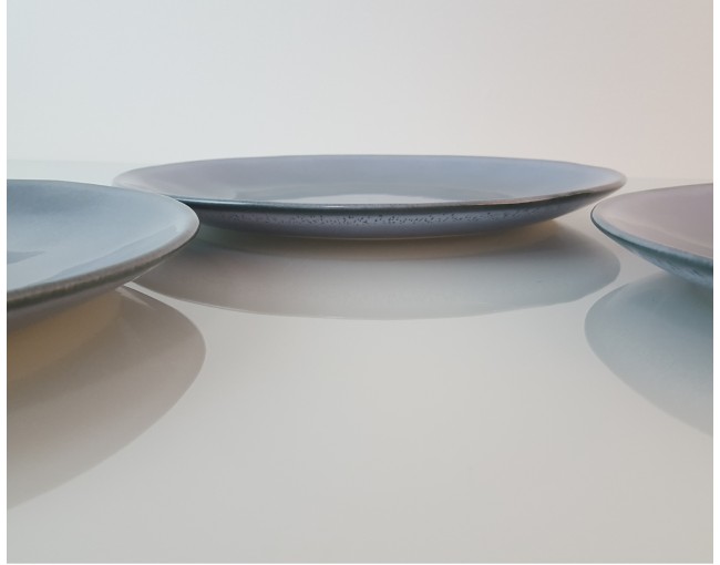 Green-blue ceramic dessert plate