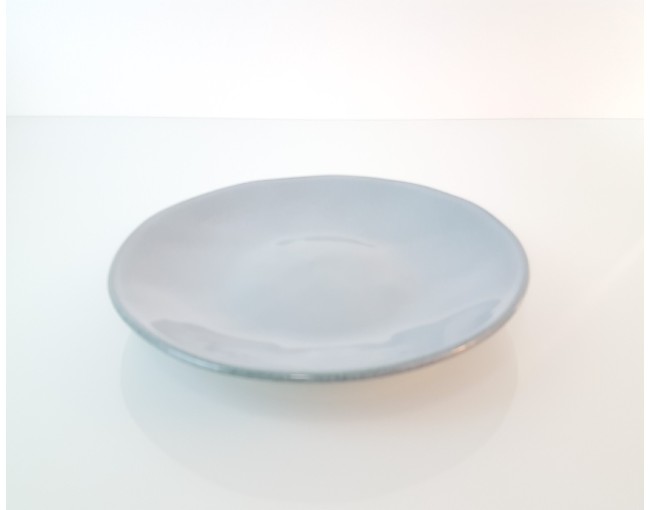 Green-blue ceramic dessert plate