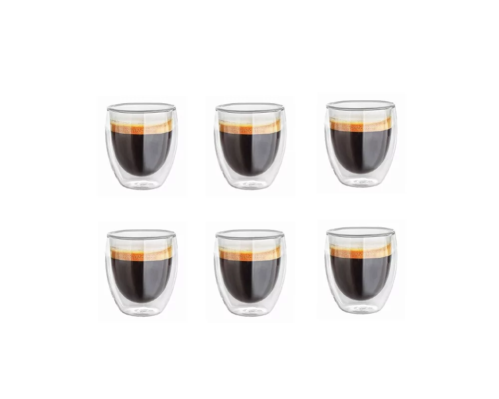 Doppelwandige 200 ml Gläser im 6er Set